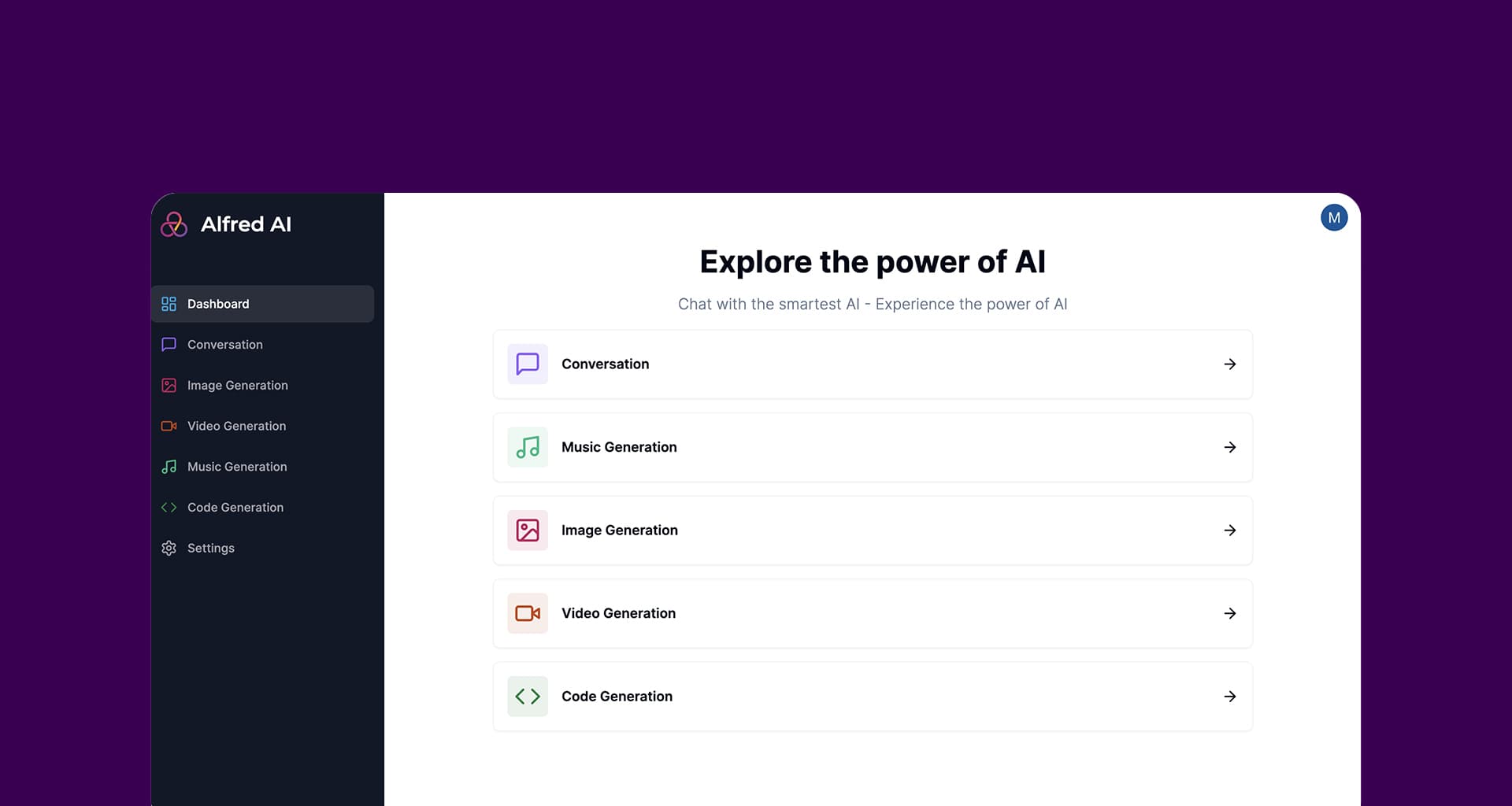 Screenshot of the Alfred AI project